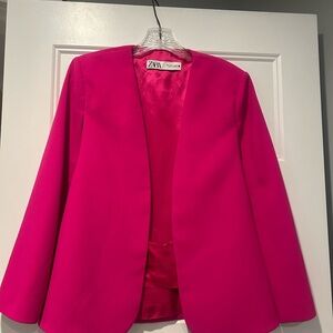 Zara Women's Pink Blazer Cape Small
